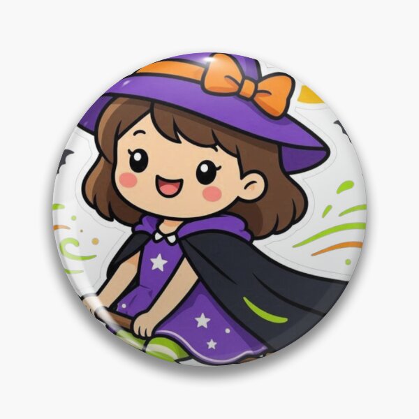 Item preview, Witch Please Cute Kawaii Witch on Broom Halloween Black T-Shirt Design designed and sold by WordWearTees.
