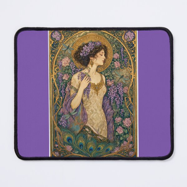 Item preview, Art Nouveau Peacock and Wisteria: Celestial Vintage Goddess designed and sold by jo-e-basta.
