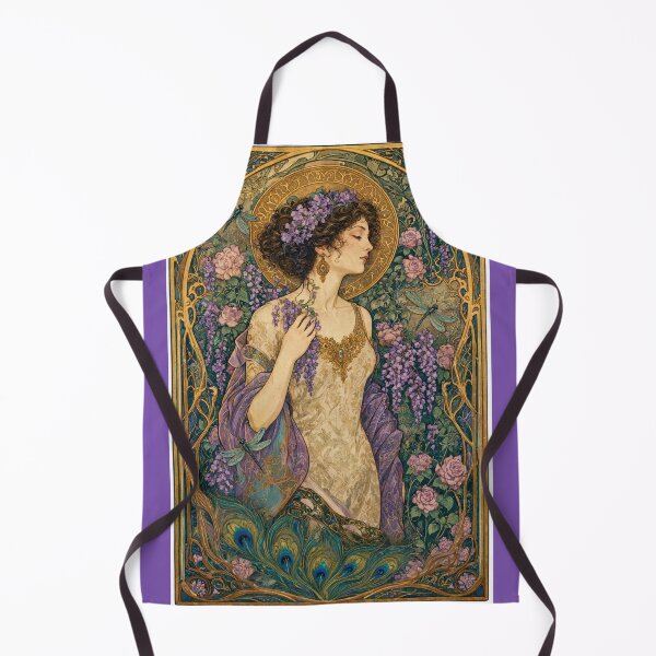 Item preview, Art Nouveau Peacock and Wisteria: Celestial Vintage Goddess designed and sold by jo-e-basta.