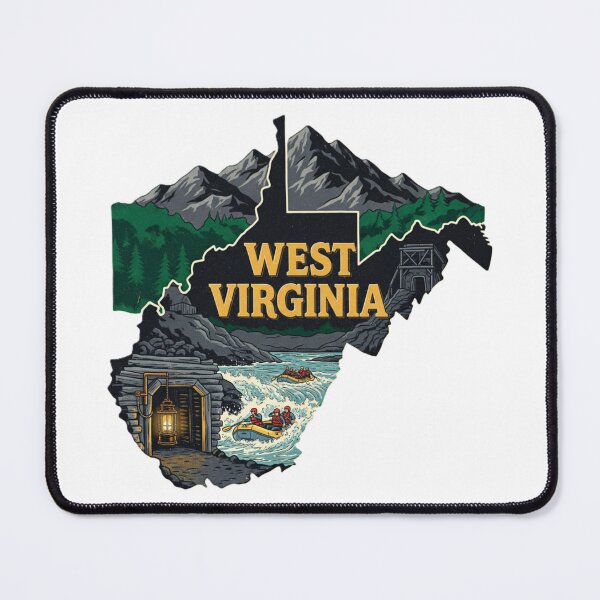 Item preview, West Virginia Retro Travel Gift & Souvenir | Coal Mining & Whitewater Rafting designed and sold by NCalNoveltees.