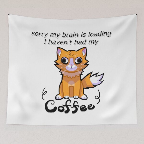 Item preview, My Brain is Loading Orange Cat designed and sold by Jessi-Sketches.