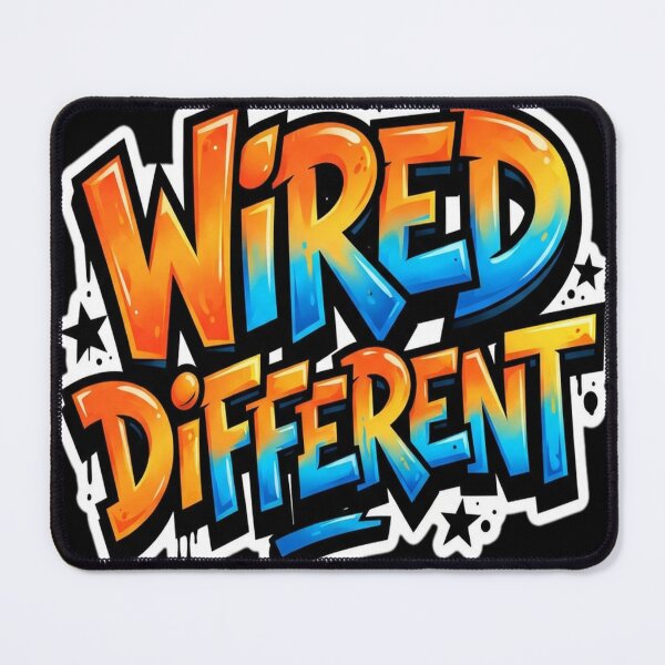 Item preview, WIRED DIFFERENT – hand drawn childlike typography designed and sold by startyourarts.