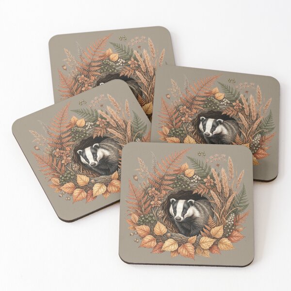 Item preview, Autumn Colors Badger Nature Woodland Wildlife Design designed and sold by BirdsnStuff.