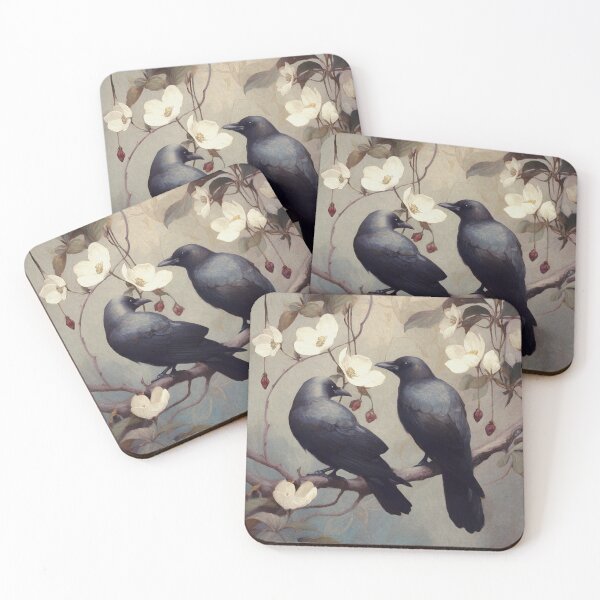 Item preview, Crows Among Blooming Flowers designed and sold by AmairaPhotoArt.