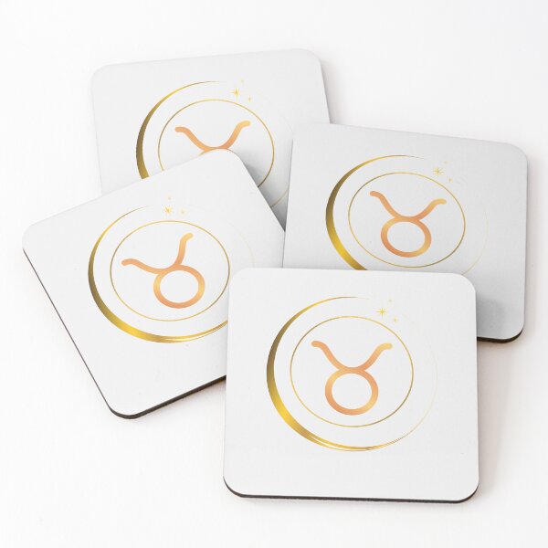Item preview, Minimalist Taurus Zodiac Sign with Golden Moon designed and sold by MadeByMira.