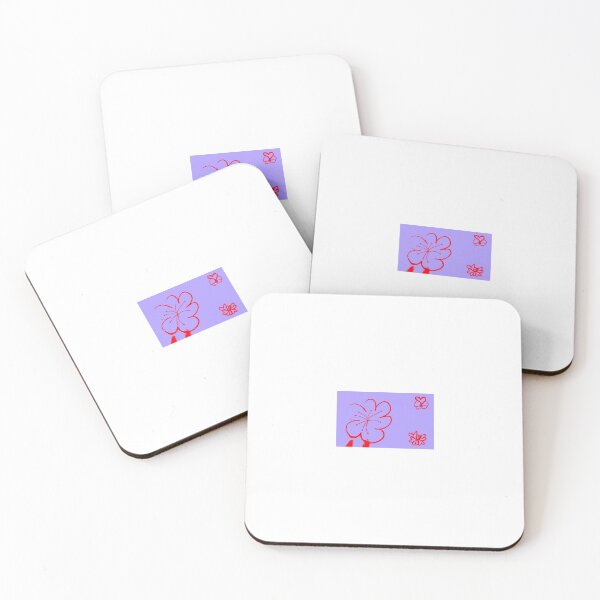 Item preview, Line Art Blossom – Red on Periwinkle Edition designed and sold by NylaInnerBloom.