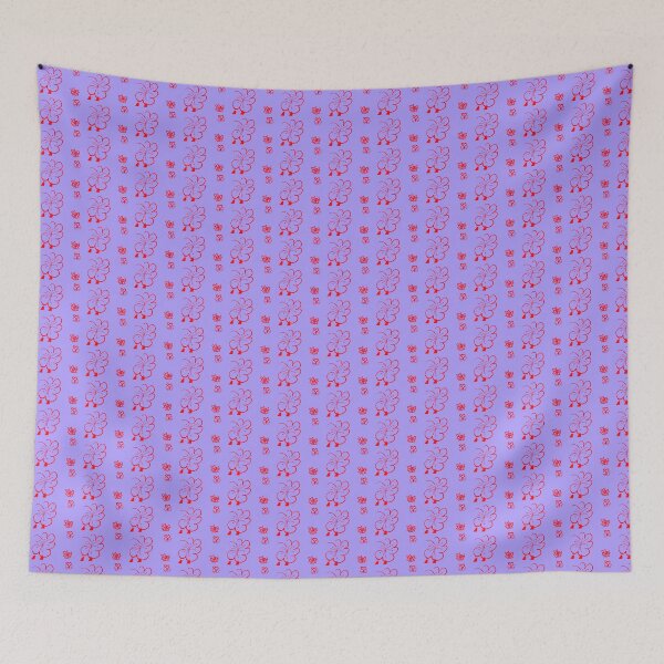 Item preview, Line Art Blossom – Red on Periwinkle Edition designed and sold by NylaInnerBloom.