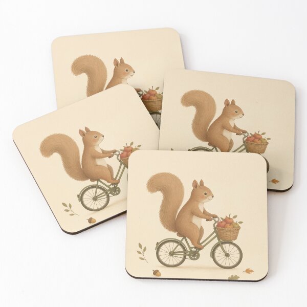 Item preview, Cute Squirrel Riding Bicycle with Apple Basket Nursery designed and sold by Orivane Shop.