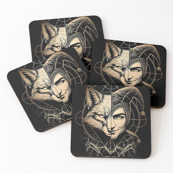 Item preview, The Trickster – Jungian Archetype Gold Engraved Design designed and sold by The Spore Mind Collective.
