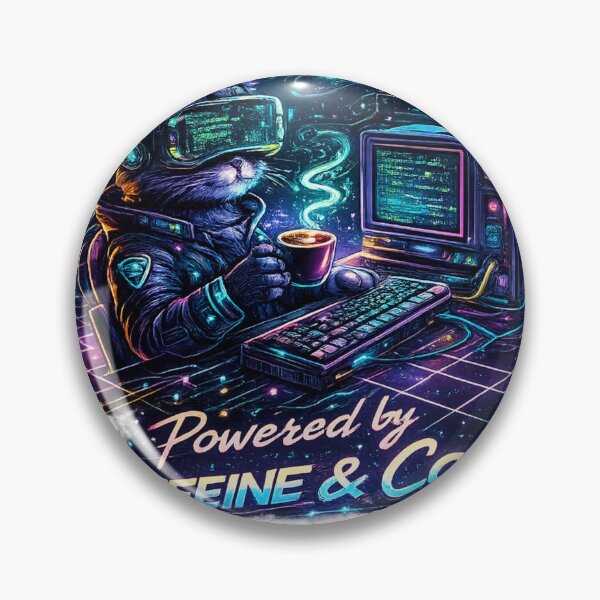 Item preview, Retro Cyberpunk Coffee Cat VR Gamer Aesthetic - Synthwave Neon Pixel Art designed and sold by zdzdesigner.