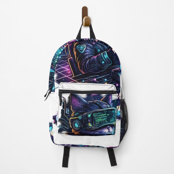 Item preview, Retro Cyberpunk Coffee Cat VR Gamer Aesthetic - Synthwave Neon Pixel Art designed and sold by zdzdesigner.