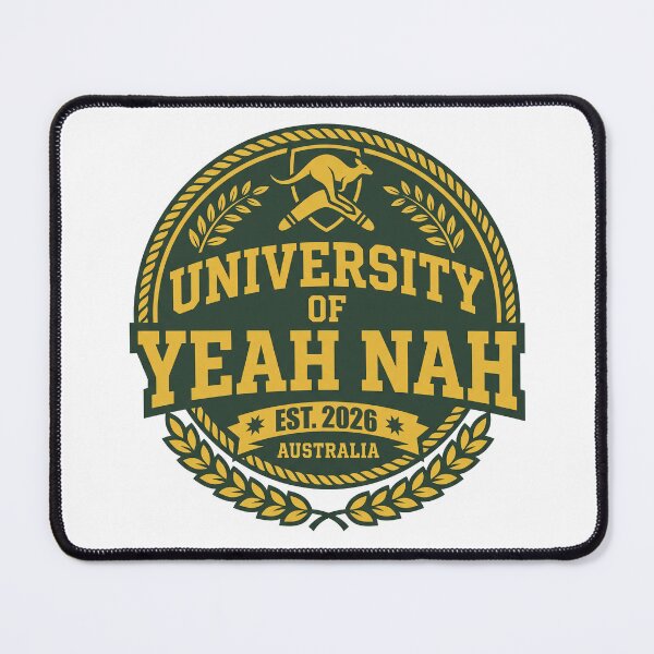 Item preview, University of Yeah Nah Australia Funny Aussie College Badge Design designed and sold by LOVEARTDESIGN.