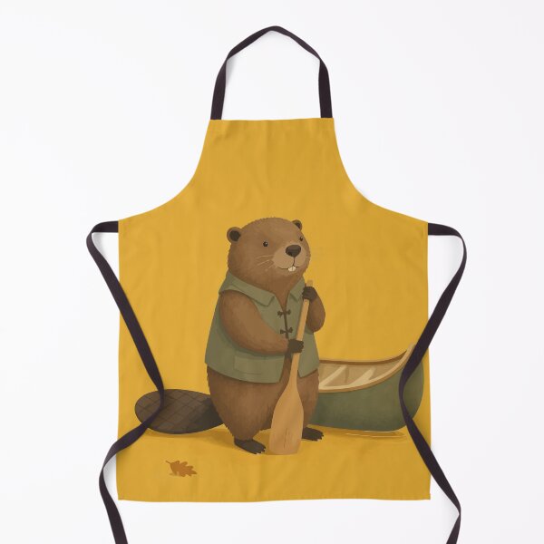 Item preview, Cute Beaver with Canoe Nursery Art Scandinavian Woodland designed and sold by Orivane Shop.