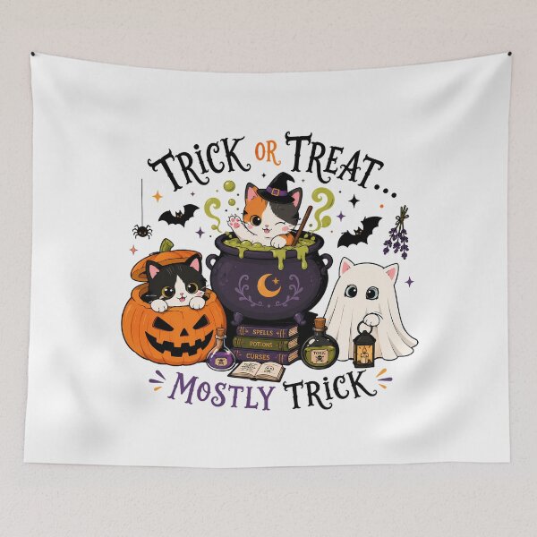Item preview, Mostly Trick Kitten Halloween Fun For Cat Lovers designed and sold by chattsuede.