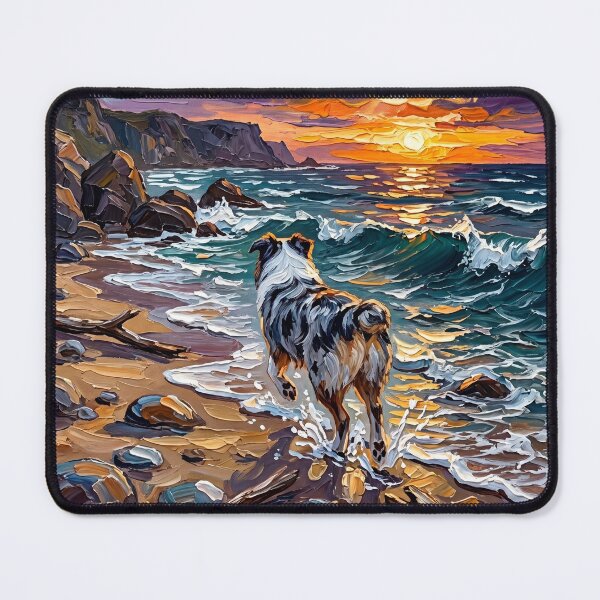 Item preview, Beach Day - Merle Aussie Shepherd designed and sold by AjaTrier.
