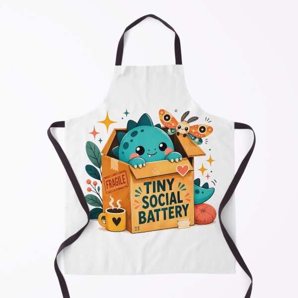 Item preview, Tiny Social Battery Dinosaur | Kawaii Introvert Humor designed and sold by chattsuede.
