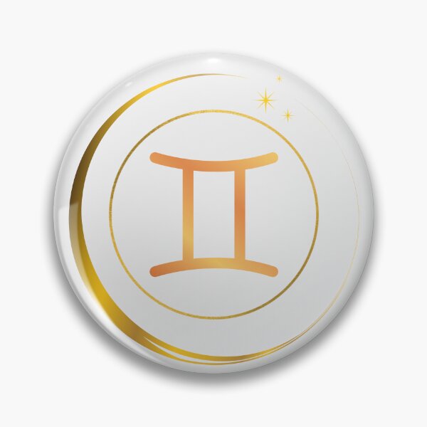 Item preview, Minimalist Gemini Zodiac Sign with Golden Moon designed and sold by MadeByMira.