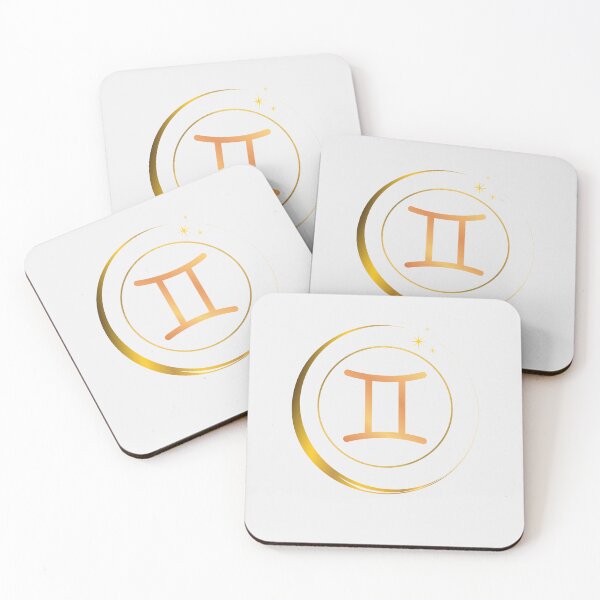 Item preview, Minimalist Gemini Zodiac Sign with Golden Moon designed and sold by MadeByMira.