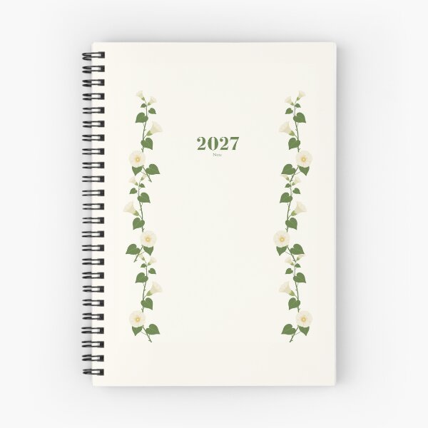 Item preview, Cuaderno de flores blancas 2027 designed and sold by But1erfly.
