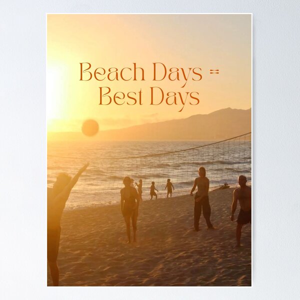 Item preview, BEACH DAYS = BEST DAYS Sand Volleyball Beach Sunset designed and sold by trixie666.