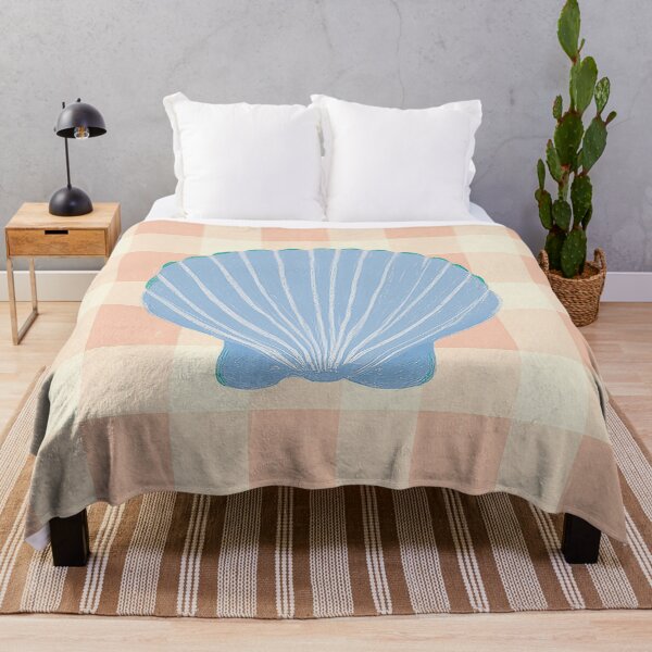 Item preview, Soft Pastel Seashell Gingham Cottage Beach Cottage designed and sold by mauikauai.