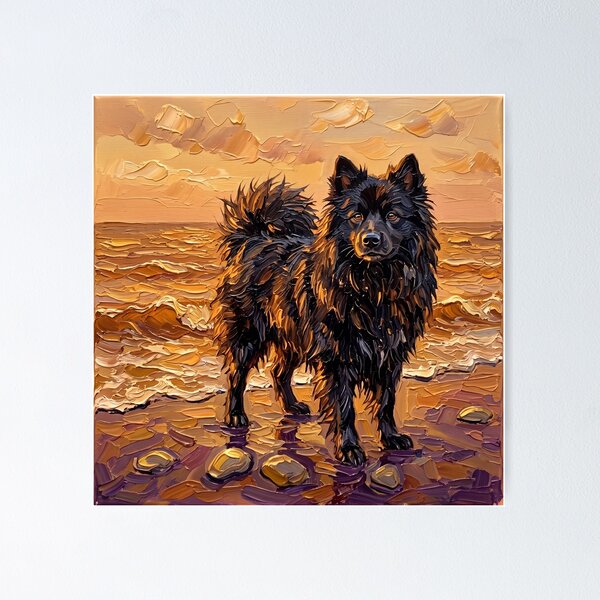 Item preview, Beach Day - Swedish Lapphund designed and sold by AjaTrier.