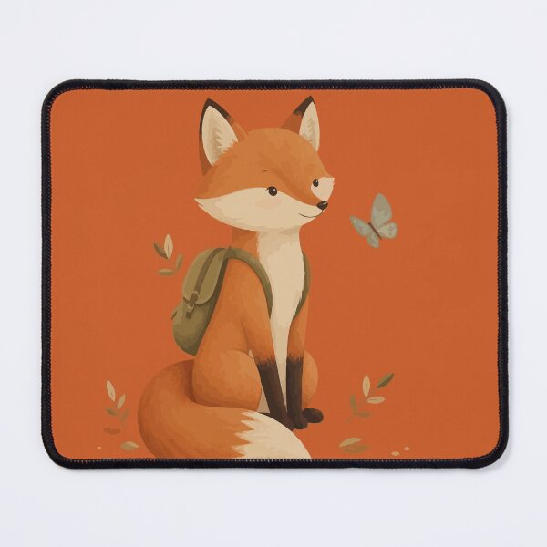 Item preview, Cute Fox with Backpack and Butterfly designed and sold by Orivane Shop.
