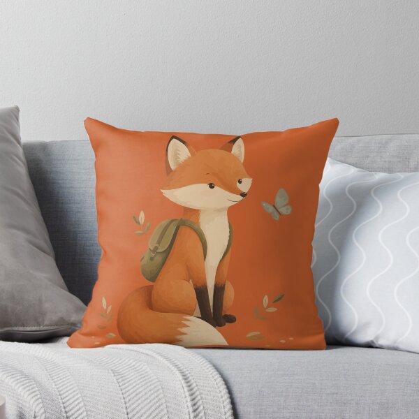 Item preview, Cute Fox with Backpack and Butterfly designed and sold by Orivane Shop.