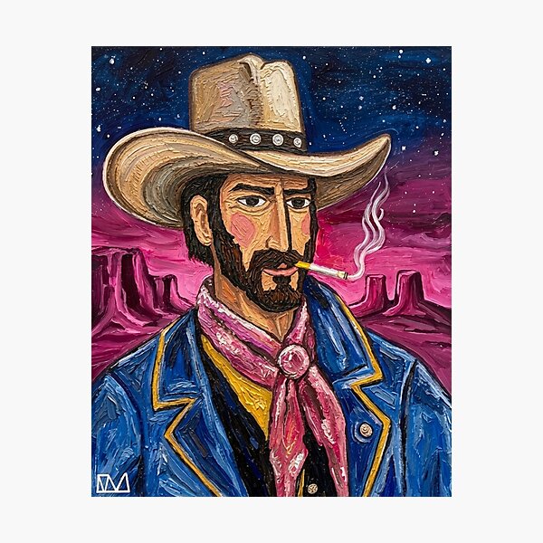 Item preview, Smoking Cowboy At Moonlight  designed and sold by VincentMichaelDesigns.