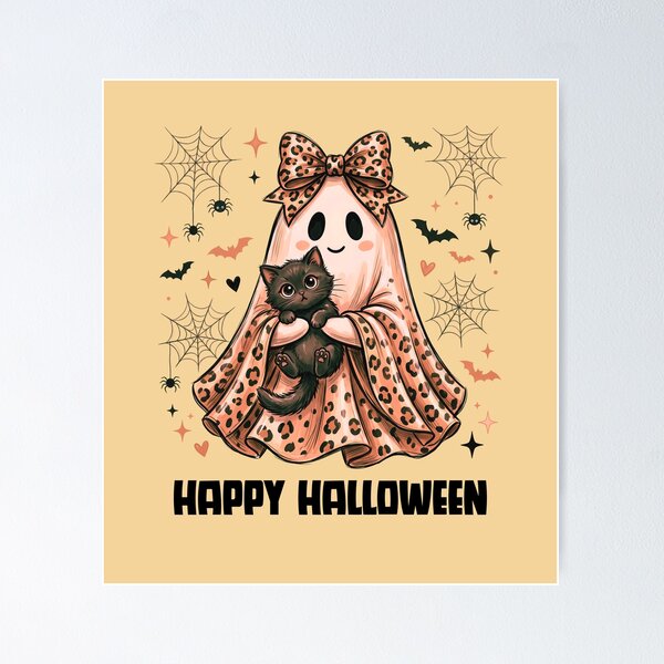 Item preview, Too Cute to Spook – Leopard Print Halloween Ghost designed and sold by Casualcorner55.