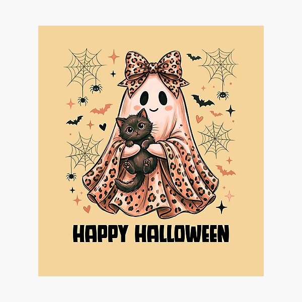 Item preview, Too Cute to Spook – Leopard Print Halloween Ghost designed and sold by Casualcorner55.