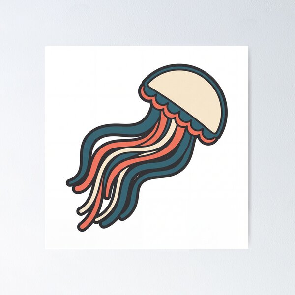 Item preview, Jellyfish Minimalist Ocean Creature Illustration designed and sold by Fakhim95.