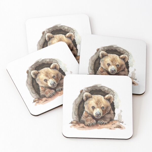 Item preview, Bear Cub | Cute Woodland Animal Watercolor Art designed and sold by Mandayartstudio.
