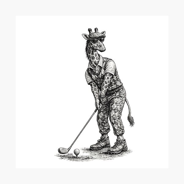 Item preview, Golfer Giraffe designed and sold by Fat Mustache Designs.