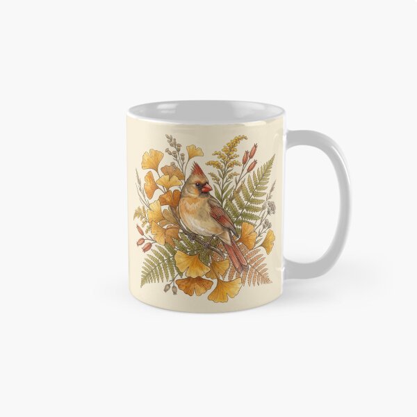 Item preview, Female Northern Cardinal Among Autumn Foliage Bird Art  designed and sold by BirdsnStuff.