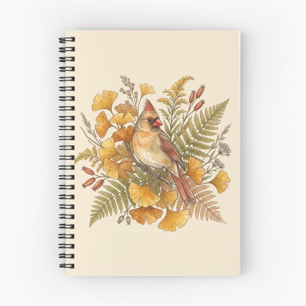 Item preview, Female Northern Cardinal Among Autumn Foliage Bird Art  designed and sold by BirdsnStuff.