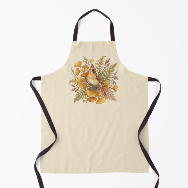 Item preview, Female Northern Cardinal Among Autumn Foliage Bird Art designed and sold by BirdsnStuff.