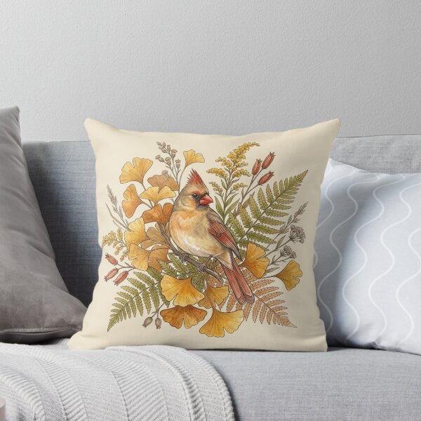 Item preview, Female Northern Cardinal Among Autumn Foliage Bird Art  designed and sold by BirdsnStuff.