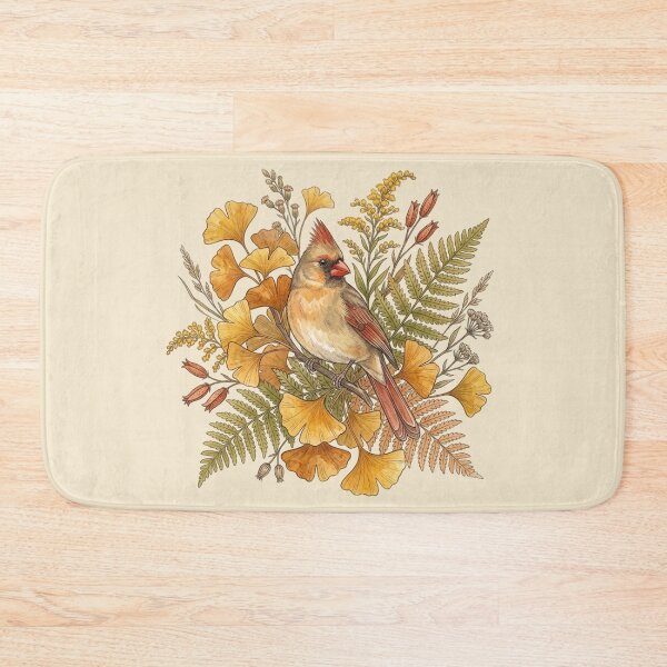 Item preview, Female Northern Cardinal Among Autumn Foliage Bird Art  designed and sold by BirdsnStuff.