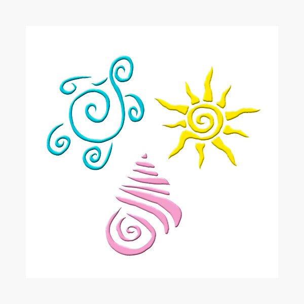Item preview, Turtle, Sun and Seashell print designed and sold by SunnyLandd.