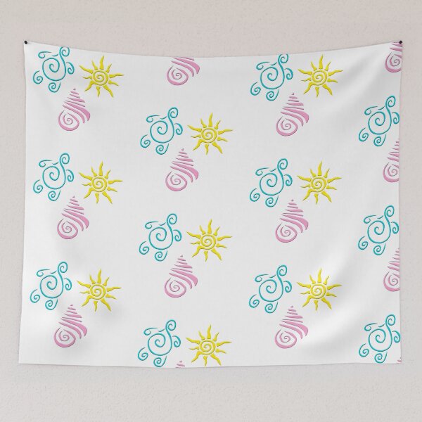 Item preview, Turtle, Sun and Seashell print designed and sold by SunnyLandd.