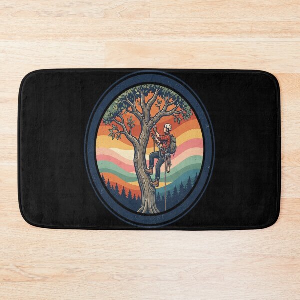 Item preview, Caffeinated Arborist Cartoon Gift For Tree Climber designed and sold by MarceloBozzano.