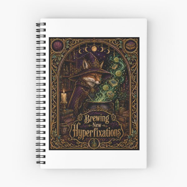 Item preview, ADHD Brewing New Hyperfixations Fox Wizard Library Enchanted designed and sold by chattsuede.