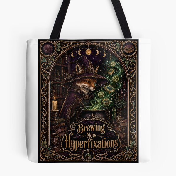 Item preview, ADHD Brewing New Hyperfixations Fox Wizard Library Enchanted designed and sold by chattsuede.