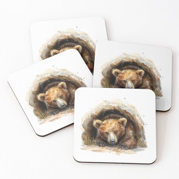 Item preview, Bear Cub | Cute Woodland Animal Watercolor Art designed and sold by Mandayartstudio.