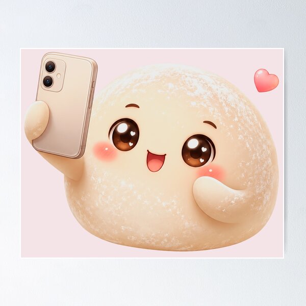 Item preview, Kawaii Mochi Taking a Selfie designed and sold by ImagenFusionP.