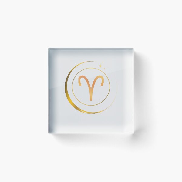 Item preview, Minimalist Aries Zodiac Sign with Golden Moon designed and sold by MadeByMira.