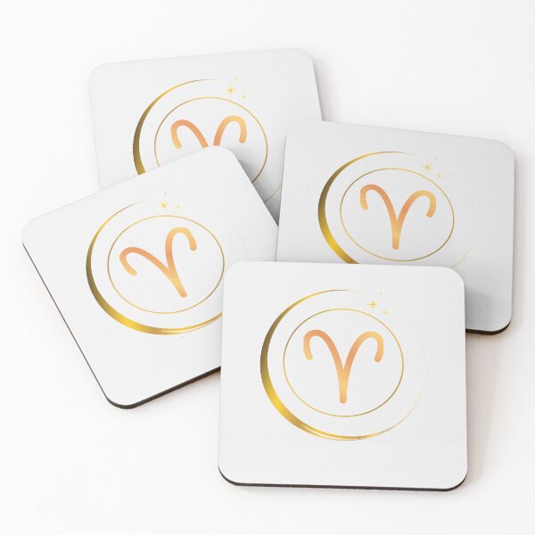 Item preview, Minimalist Aries Zodiac Sign with Golden Moon designed and sold by MadeByMira.