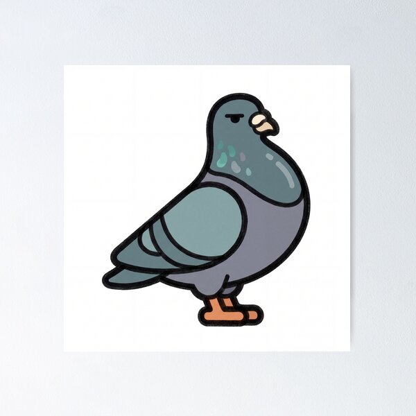 Item preview, Confident City Pigeon Funny Bird Illustration designed and sold by Fakhim95.