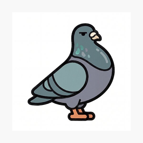 Item preview, Confident City Pigeon Funny Bird Illustration designed and sold by Fakhim95.